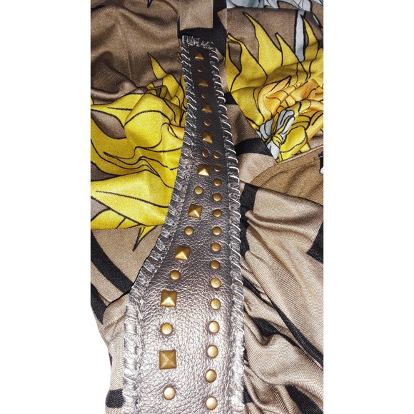 NWT Sky Sz Med Silk and Leather Gladiator Style Empire Waist Dress - Picture 7 of 10